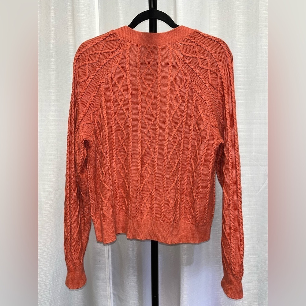 Joie cable knit sweater in orange | size medium - Picture 4 of 6